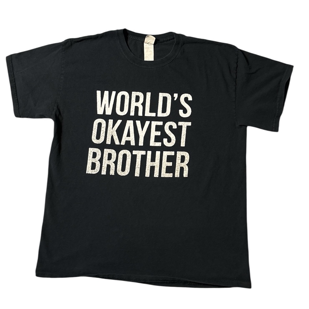 Gildan Black 'World's Okayest Brother' Kids Tee